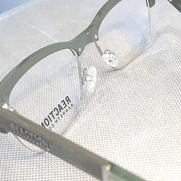 NEW Semi-Rimless Green Eyeglass Frame glasses, prescription-ready 54-18-145 - Picture 4 of 6